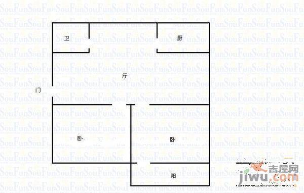 惠风苑1室1厅1卫户型图