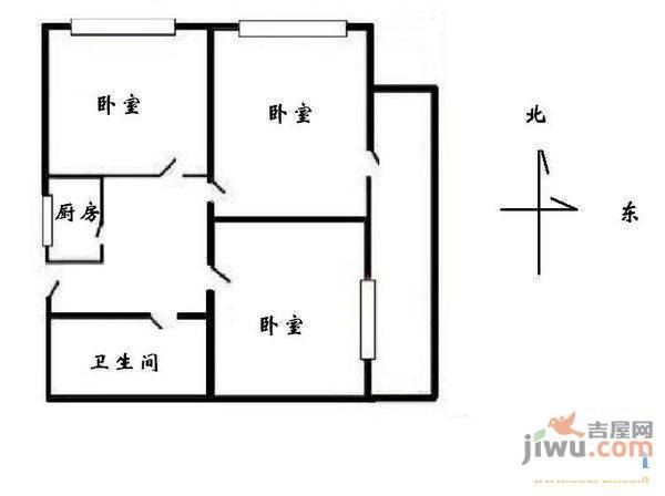 惠风苑1室1厅1卫户型图