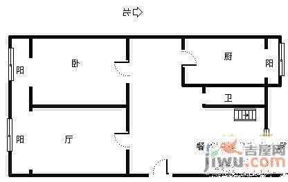 惠风苑1室1厅1卫户型图