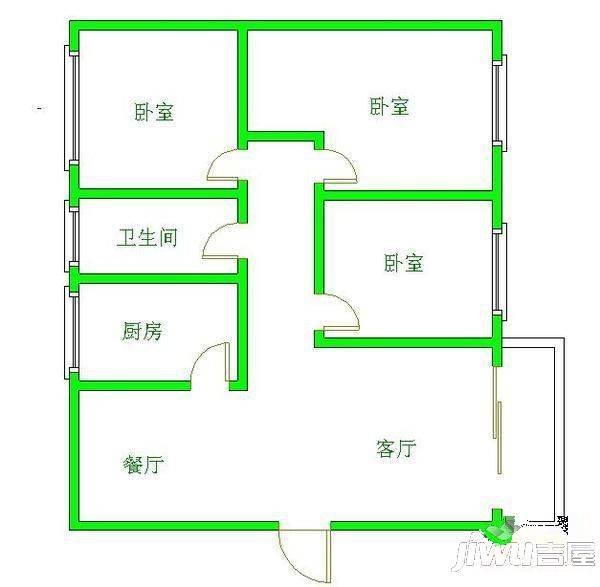 王城大道40号院3室2厅1卫户型图