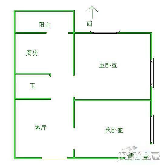 龙南D区3室2厅1卫户型图