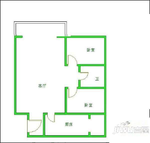 龙南D区3室2厅1卫户型图