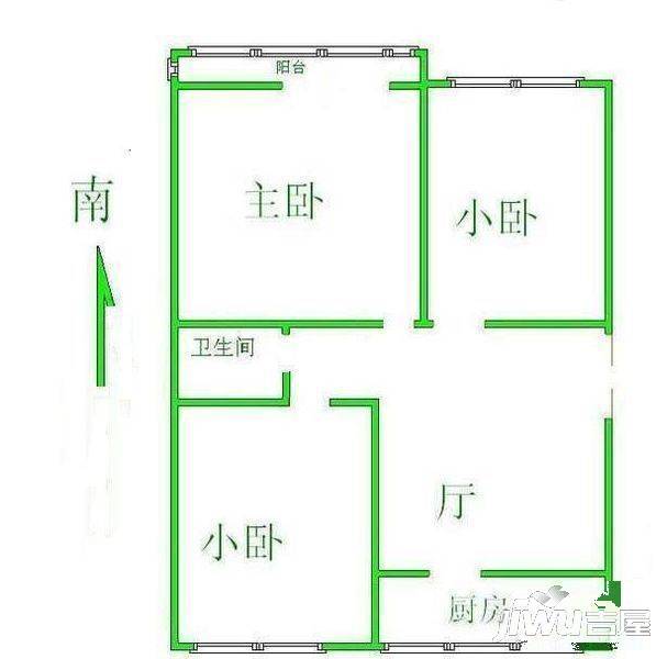皇朝丽苑2室2厅1卫户型图