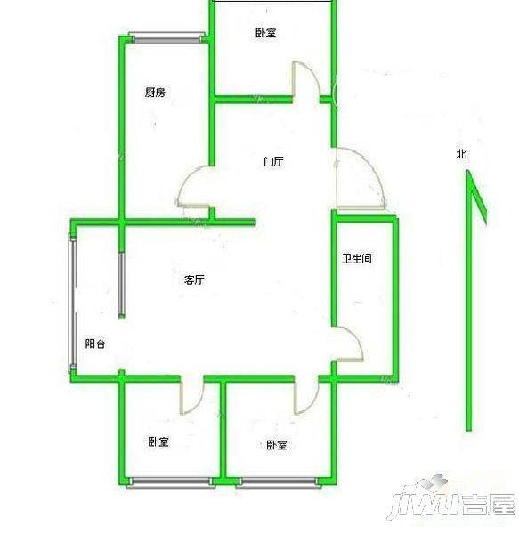 皇朝丽苑2室2厅1卫户型图