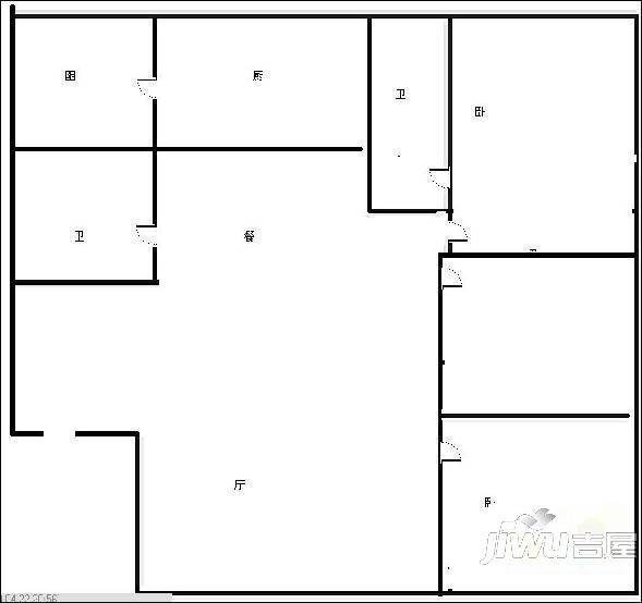 全城都市河畔3室2厅2卫120㎡户型图