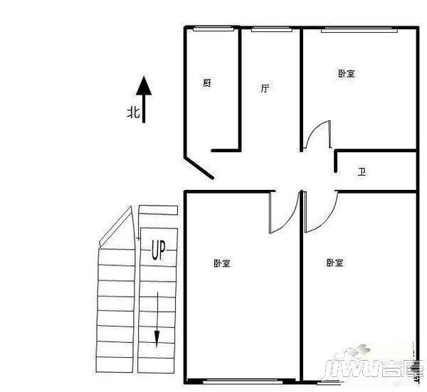 洛东小区2室1厅1卫户型图