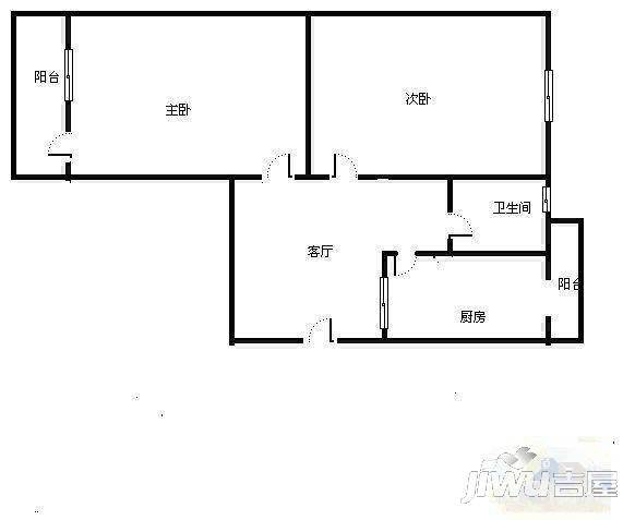 化工站家属院2室1厅1卫户型图