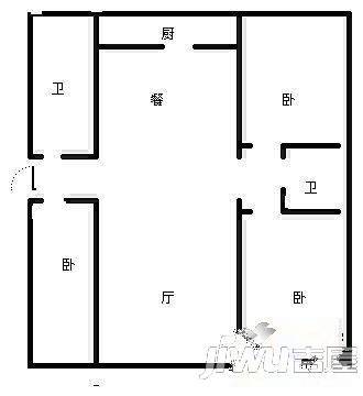 化工站家属院2室1厅1卫户型图