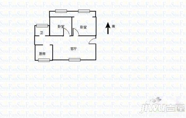 化工站家属院2室1厅1卫户型图