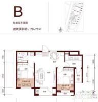 东花坛中国银行家属院2室2厅1卫户型图