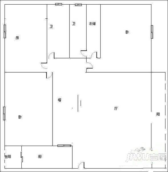 宝龙大厦3室2厅1卫户型图