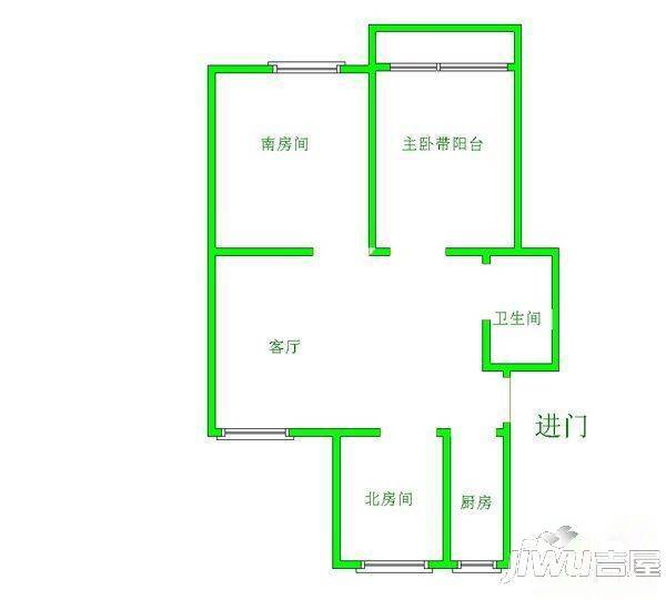 银和公寓2室2厅1卫户型图