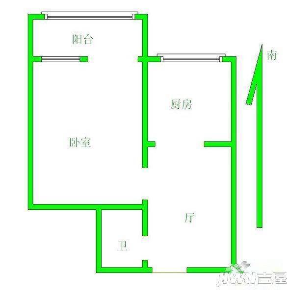 银和公寓2室2厅1卫户型图