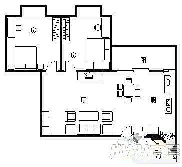 中原小区2室1厅1卫62㎡户型图