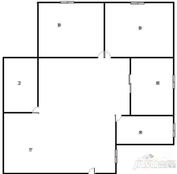 中原小区2室1厅1卫62㎡户型图