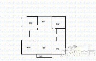 市府东院3室2厅1卫户型图