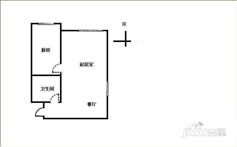 东城置业综合楼2室1厅1卫户型图