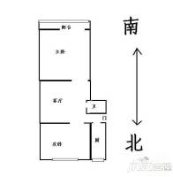 玻璃厂南路69号院2室1厅1卫户型图