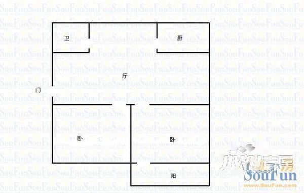 星河苑2室2厅1卫户型图