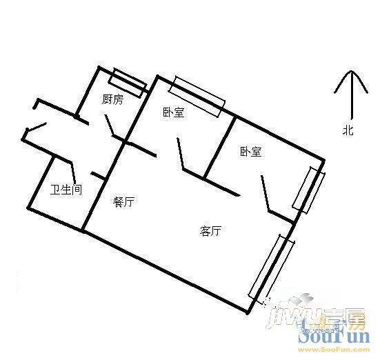 星河苑2室2厅1卫户型图