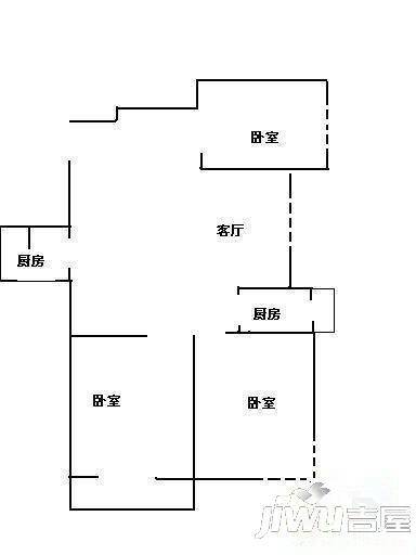 坛角小区2室2厅1卫户型图