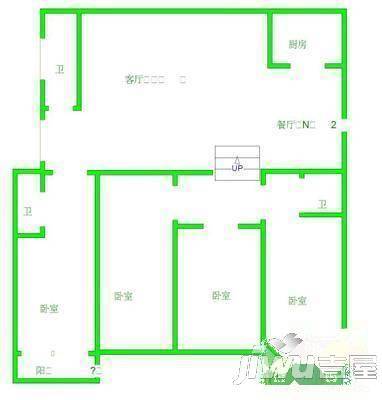 坛角小区2室2厅1卫户型图