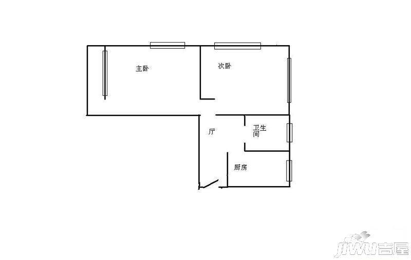 坛角小区2室2厅1卫户型图