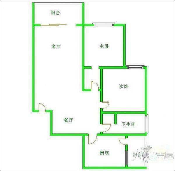 建华1区3室1厅1卫户型图