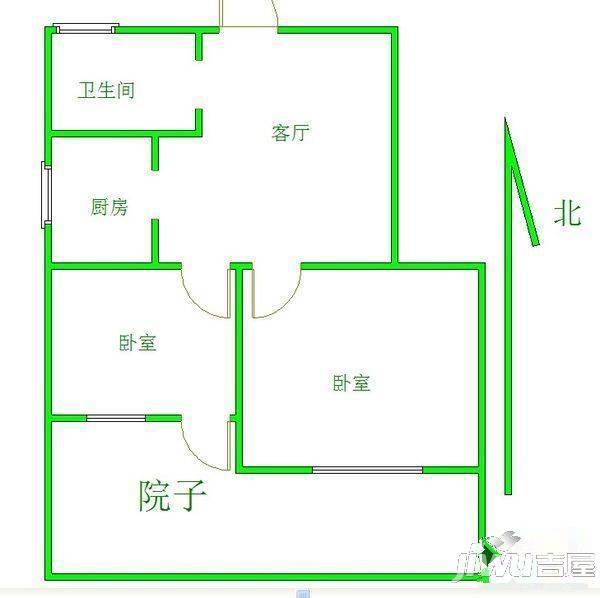 建华1区3室1厅1卫户型图