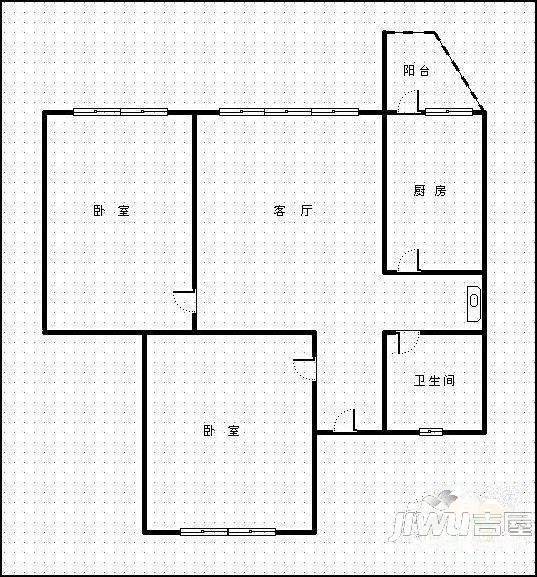 龙鑫小区2室2厅1卫82㎡户型图