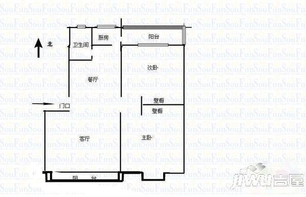 南光小区2室2厅1卫户型图