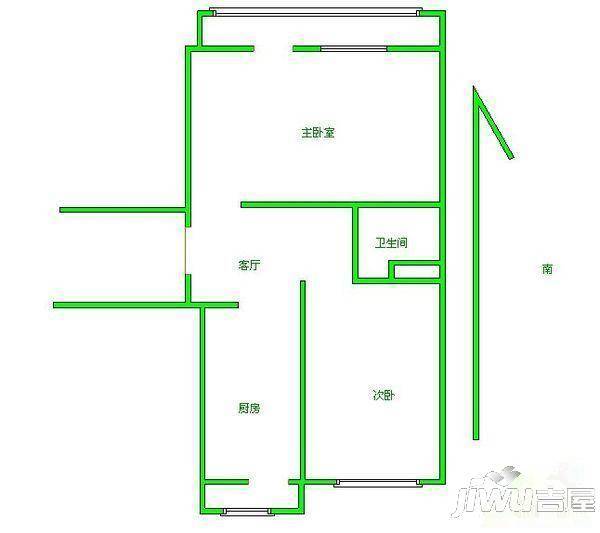 陇南小区2室2厅1卫户型图