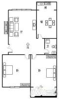 632小区2室2厅1卫89㎡户型图