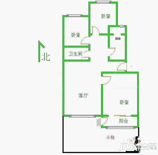 房管局家属院2室1厅1卫83㎡户型图