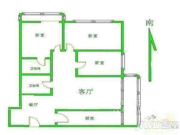 御景名苑2室2厅1卫户型图