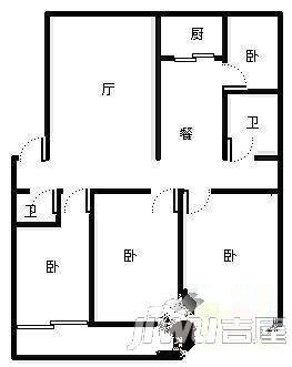 金质家园4室2厅2卫170㎡户型图