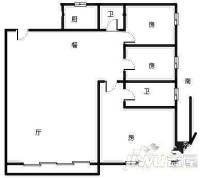畅元大厦3室2厅2卫150㎡户型图
