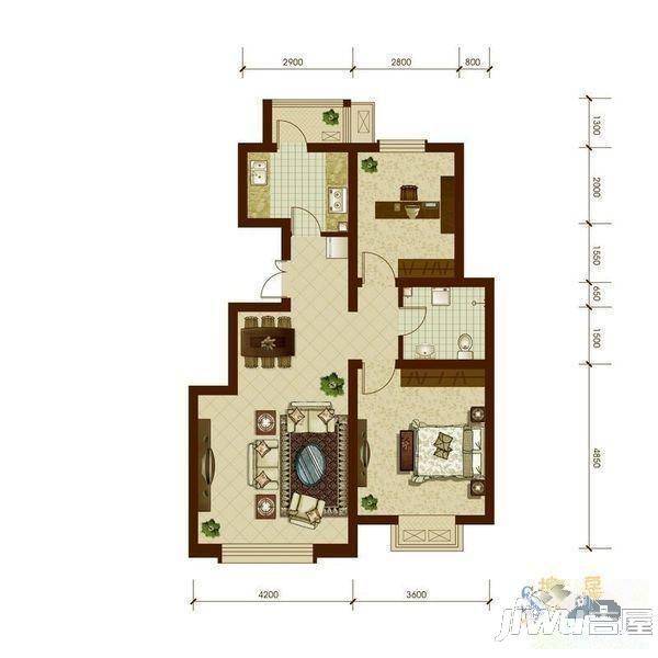 五一小区2室1厅1卫49㎡户型图