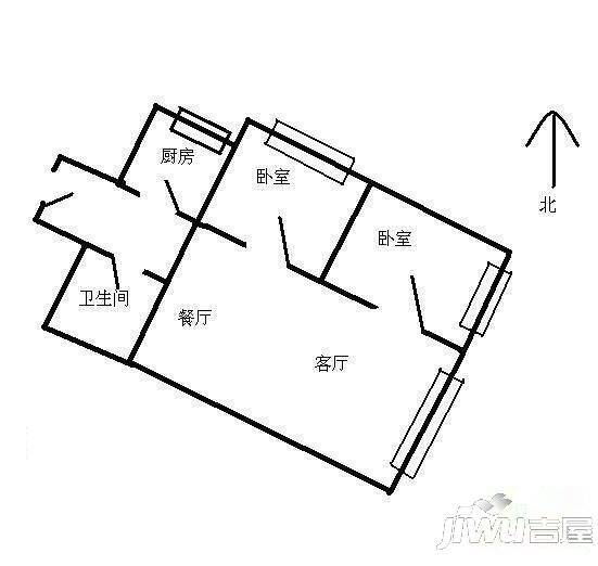 山水名邸3室2厅2卫户型图