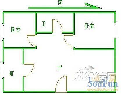 启明安居小区0室1厅1卫户型图