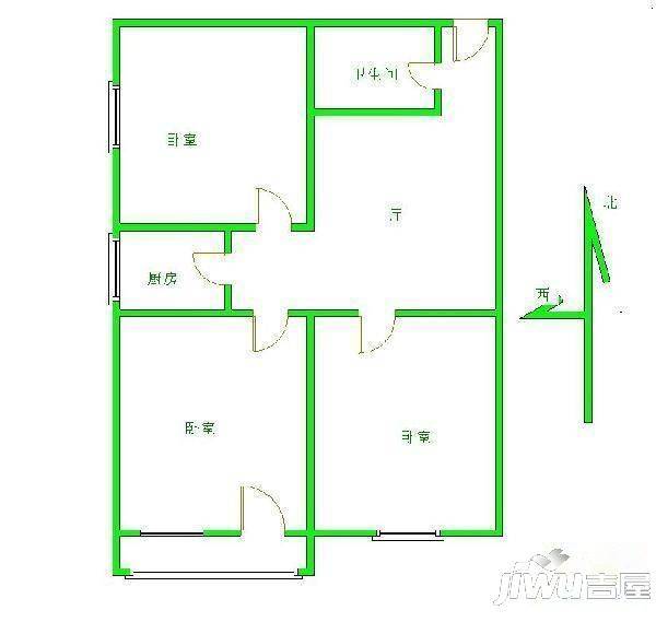 新城广场4室2厅2卫户型图