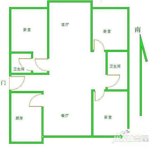 新城广场4室2厅2卫户型图