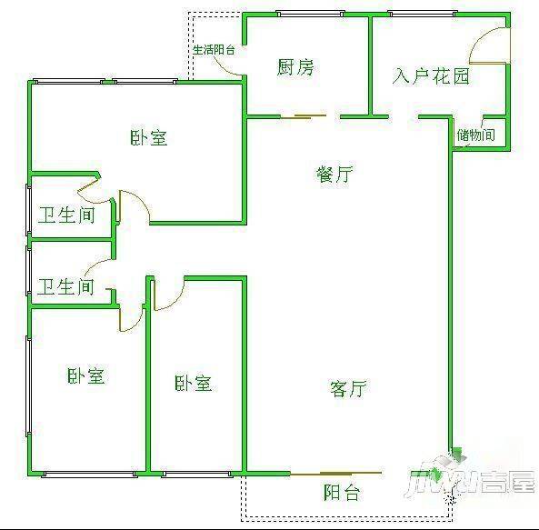 应天门小区4室2厅2卫户型图