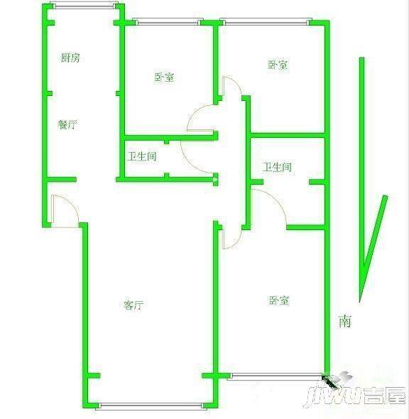 应天门小区4室2厅2卫户型图