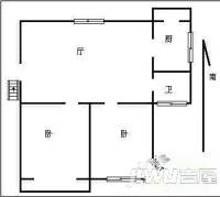 隋唐城2室2厅1卫70㎡户型图