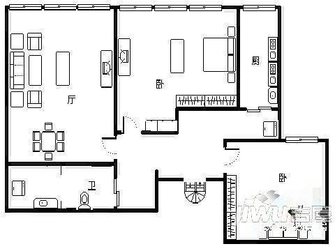 洛阳市高质人才居住区3室2厅1卫户型图