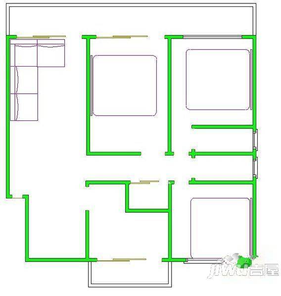 洛阳市高质人才居住区3室2厅1卫户型图