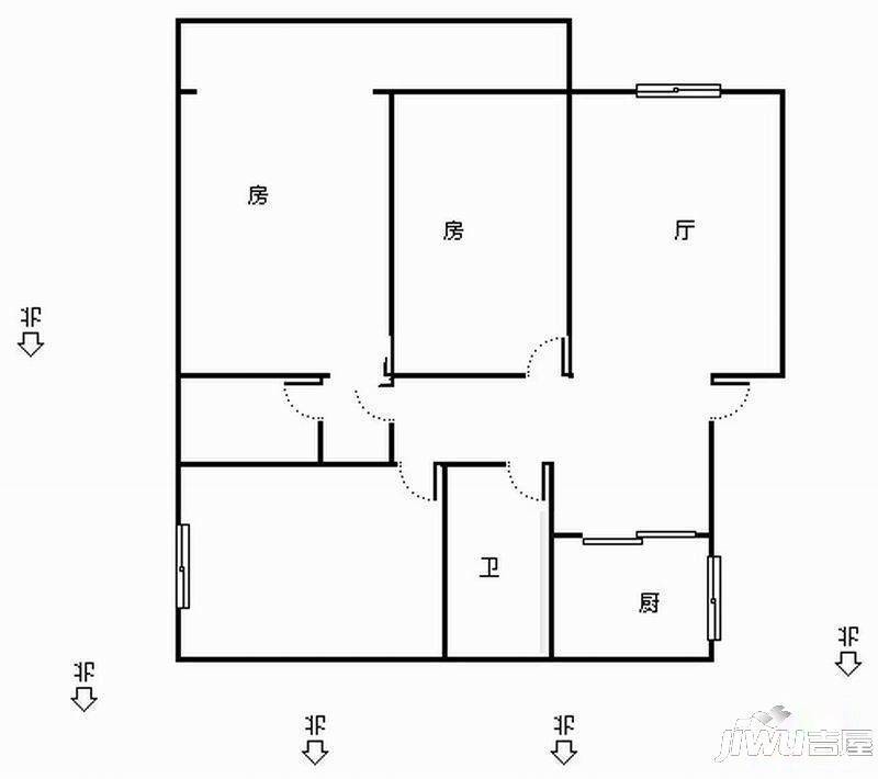 中信小区0室2厅1卫户型图