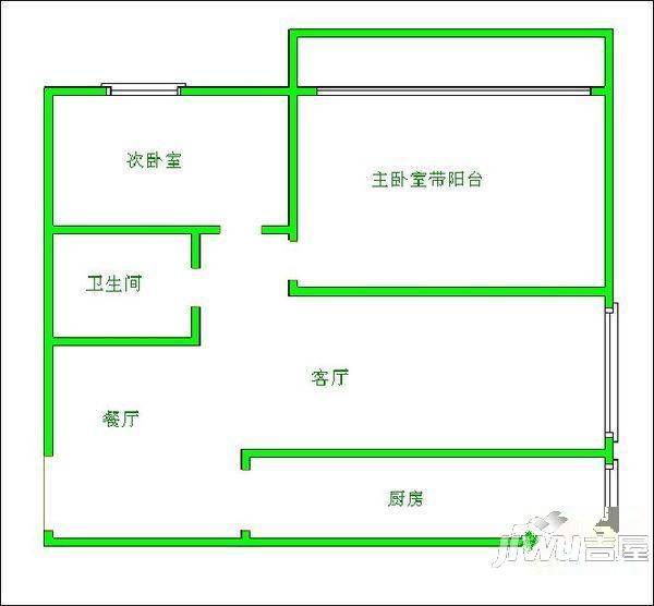 香山小区2室2厅1卫户型图