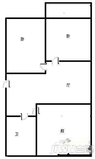香山小区2室2厅1卫户型图